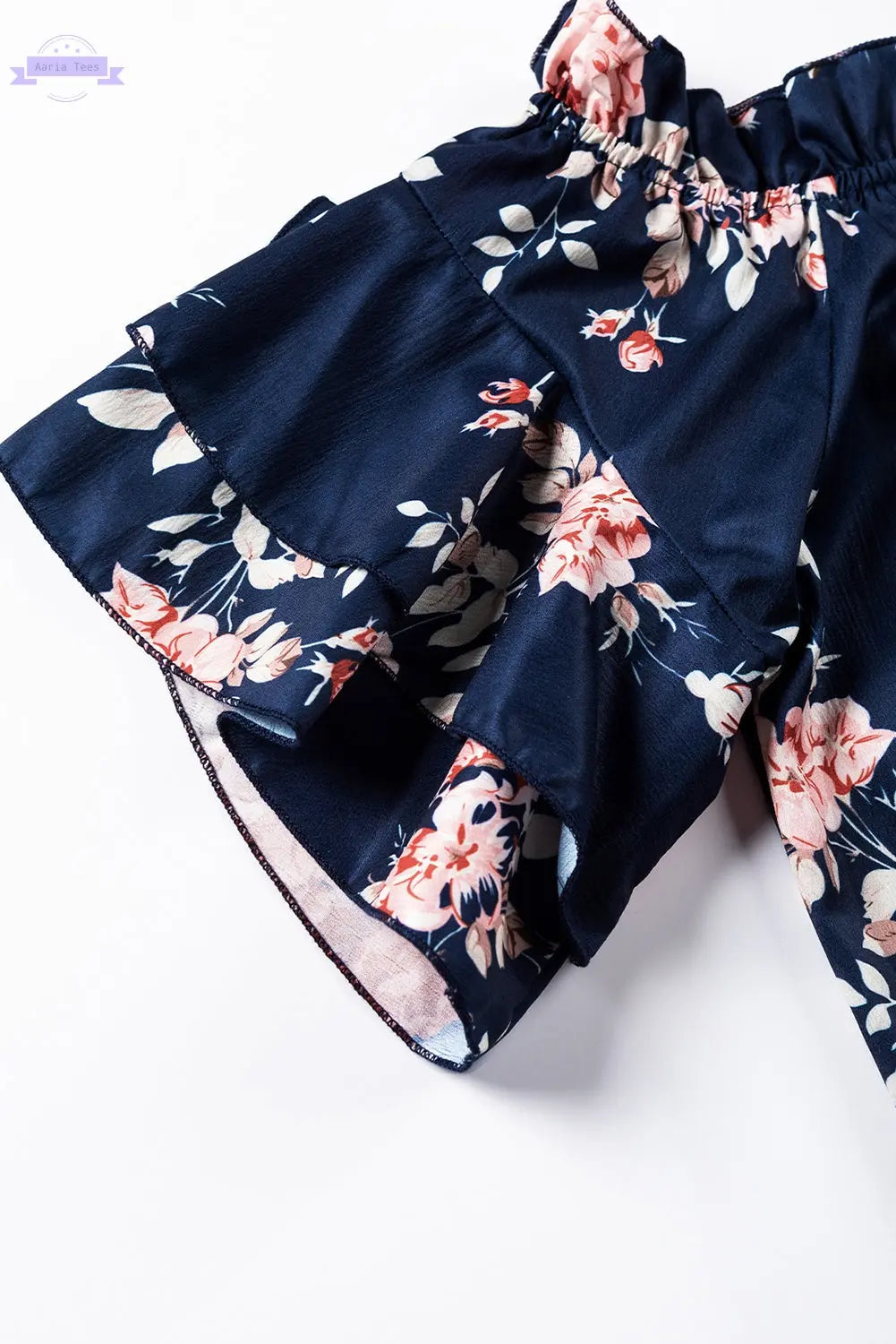 Savanna Ruffle Off Shoulder Flounce Sleeve Blouse Threaded Pear