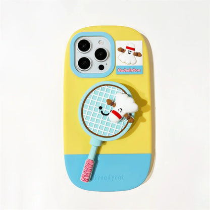 Kawaii 3D Cartoon Badminton Racket Phone Case