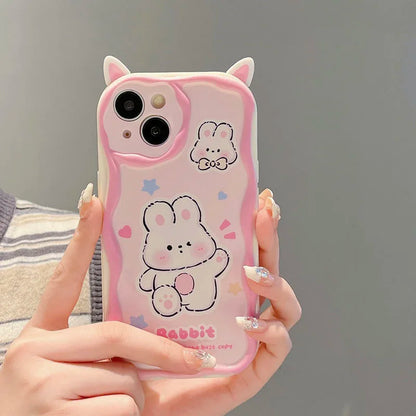 Cute Rubber Elk Ear Fairydust Eye Cartoon Phone Case
