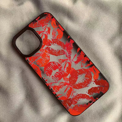 Red Lips Design Couple Acrylic Phone Case