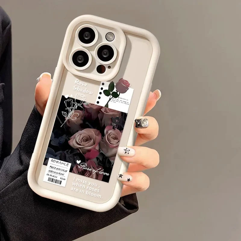 Rose Flower Luxury Silicone Phone Case