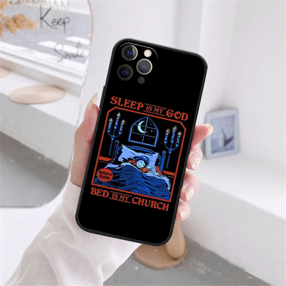 Funny Halloween Let's Summon Demons Graphic Black Soft Silicone Case For iPhone