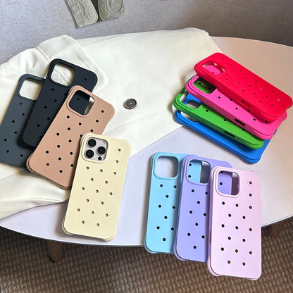 Luxury Diy Charms Holes Phone Case For iPhone