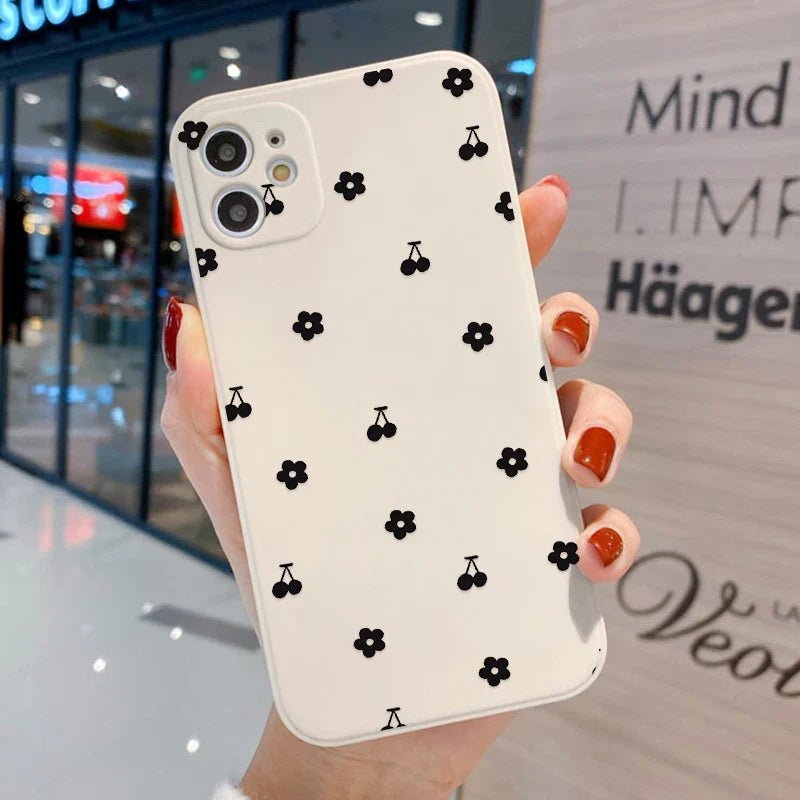 Black Flower Phone Case