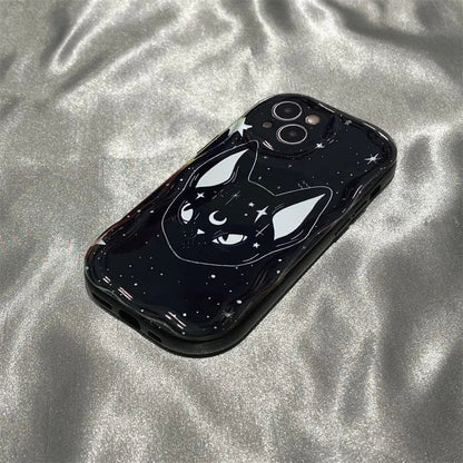 So Cool Dark Star Cat Cartoon Black Phone Case