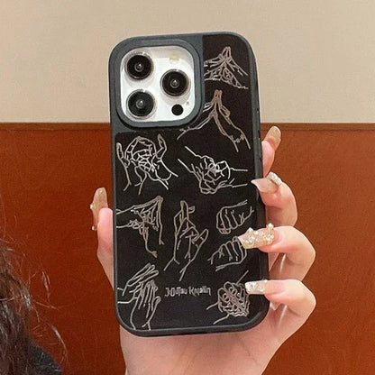 Mirror Surface Anime Gesture Phone Case