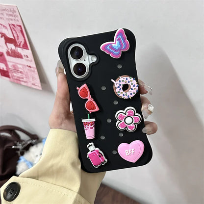 Crocs Charms Cute DIY Holes Silicone Soft Phone Case