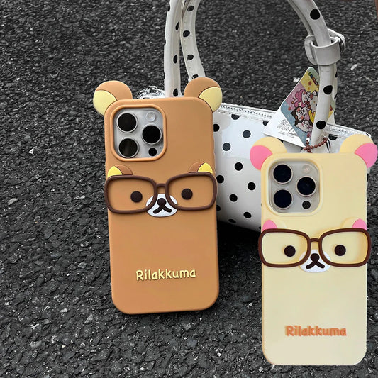 Cartoon Bear Glasses Rilakkuma Phone Case