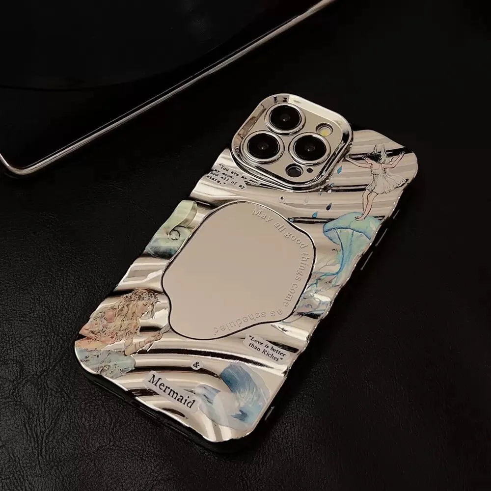 Curly Wave Make Up Mirror Phone Case