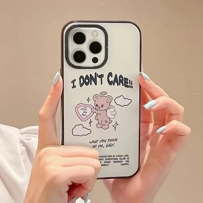 Upgrade Acrylic Border Monsters Angel Bear Phone Case