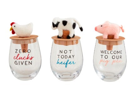 Farm Wine Glass & Stopper Set