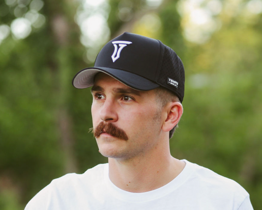 Iconic T 5 Panel Snapback Hat - Black Aaria Tees