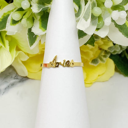 Scripted Zodiac Ring - Aaria Tees