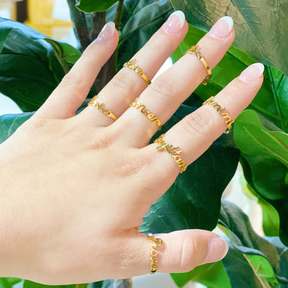 Scripted Zodiac Ring - Aaria Tees
