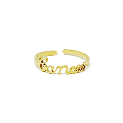 Scripted Zodiac Ring - Aaria Tees