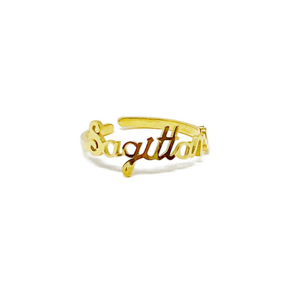 Scripted Zodiac Ring - Aaria Tees