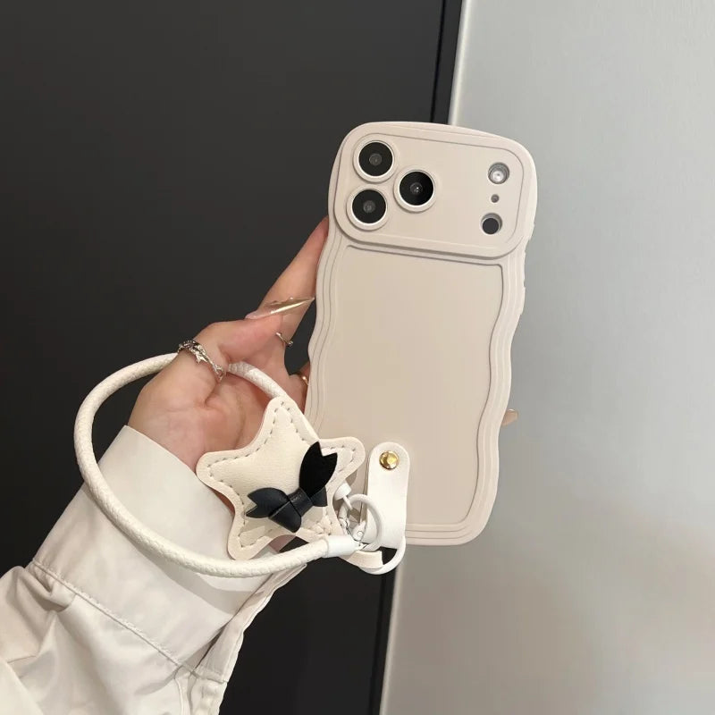 3D Wave Silicone Lanyard Case For iPhone