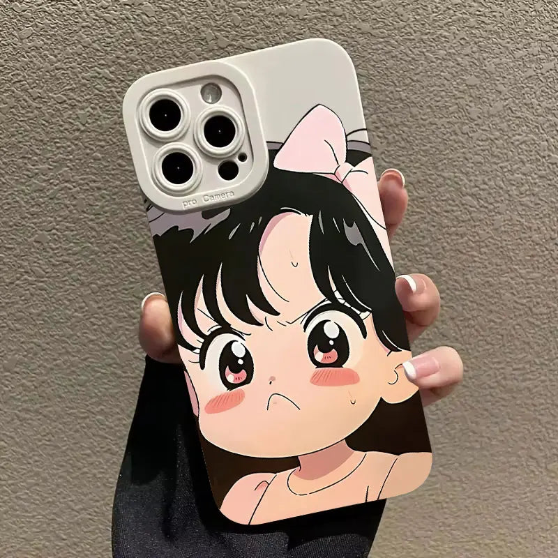 Cute Cartoon Sunglasses Girl Grip Phone Case