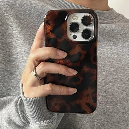 Retro Amber Texture Laser Phone Case For iPhone