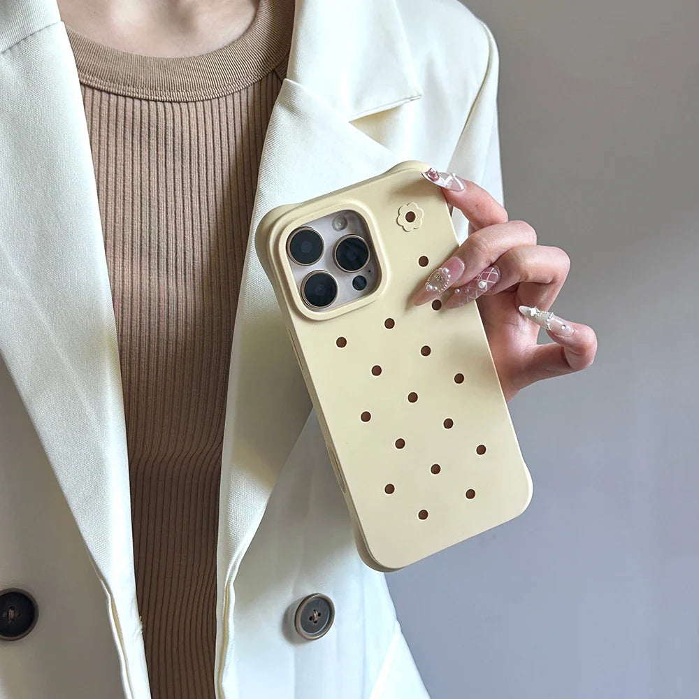 Fashion Diy Charms Holes Phone Case For iPhone