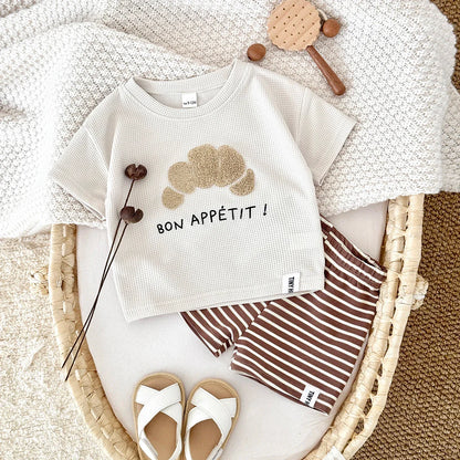 Boys Waffle T-shirts Shorts Set