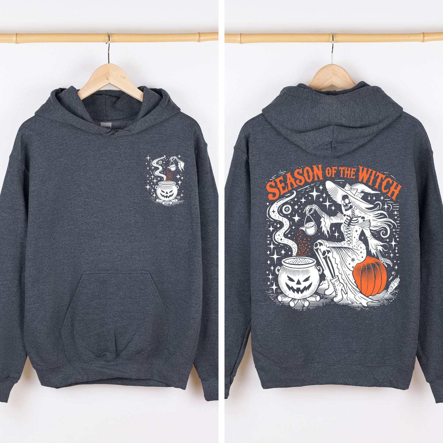 Season of the Witch, Halloween, Front and Back, Spooky, Graphic Hoodie, Hooded Sweatshirt