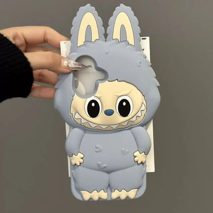 Cartoon Cute Monsters Soft Silicone Cover With Holder Phone Case