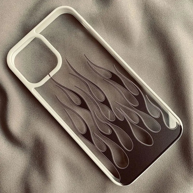 Black Purple Flame Hard Clear Phone Case