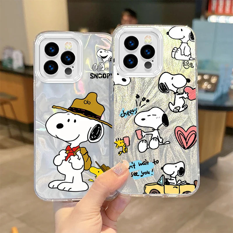 New Snoopy Dog Cute Cartoon Gradient Phone Case