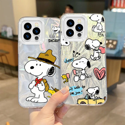 New Snoopy Dog Cute Cartoon Gradient Phone Case