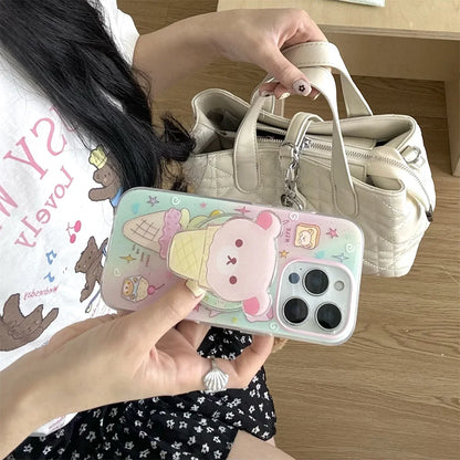 Cute ice cream is easily attracted by bear magnets Phone Case