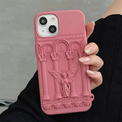 Literature Trendy Retro Artwork 3D Angel Statue Phone Case