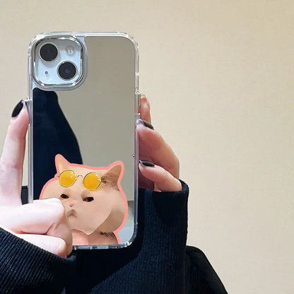 Cute Cat Soft Mirror Phone Case