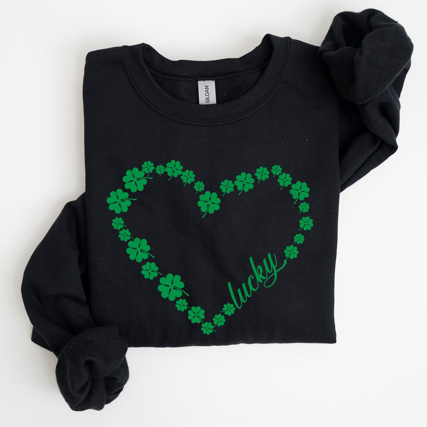 Shamrock Heart, Lucky, St Patrick's Day Sweatshirt