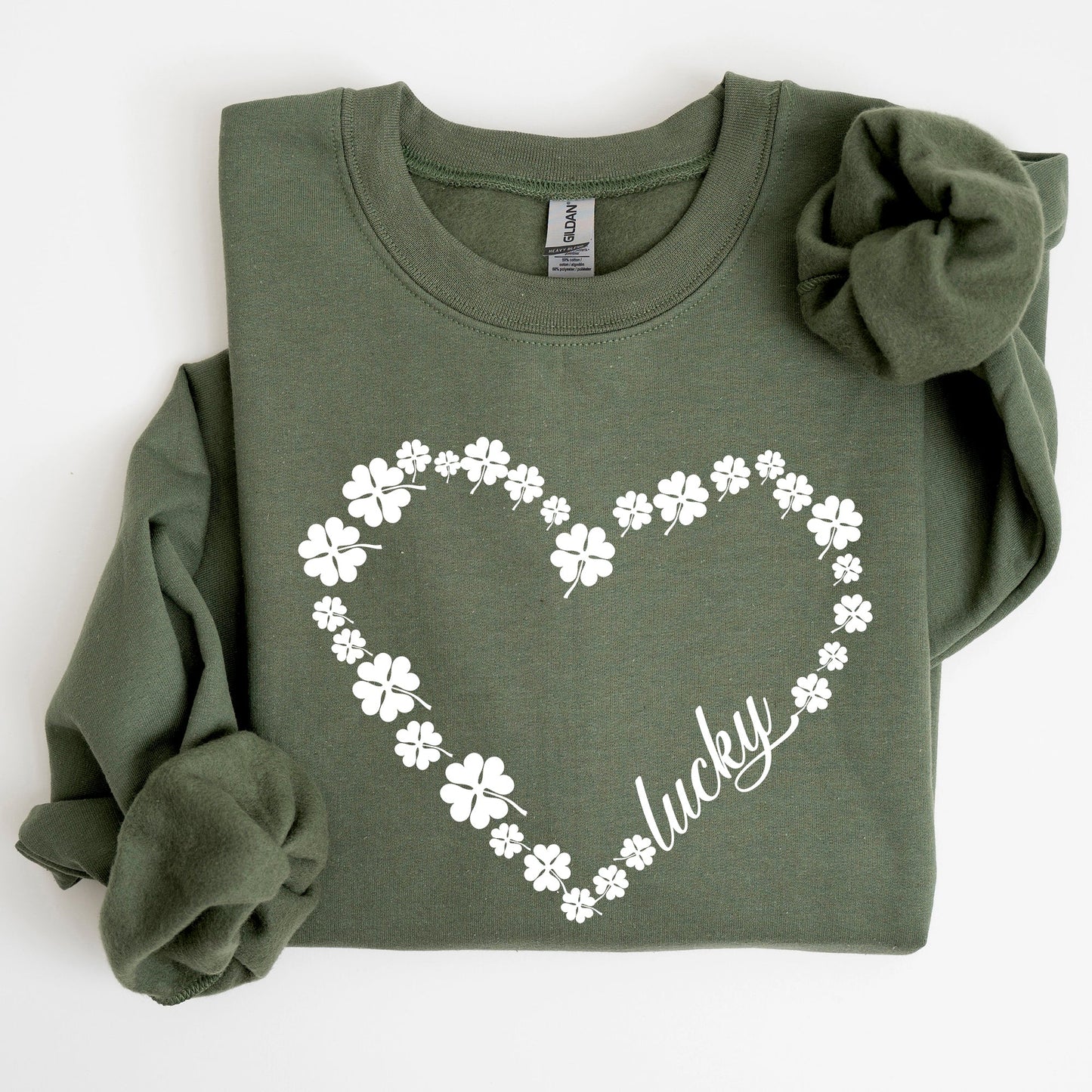 Shamrock Heart, Lucky, St Patrick's Day Sweatshirt