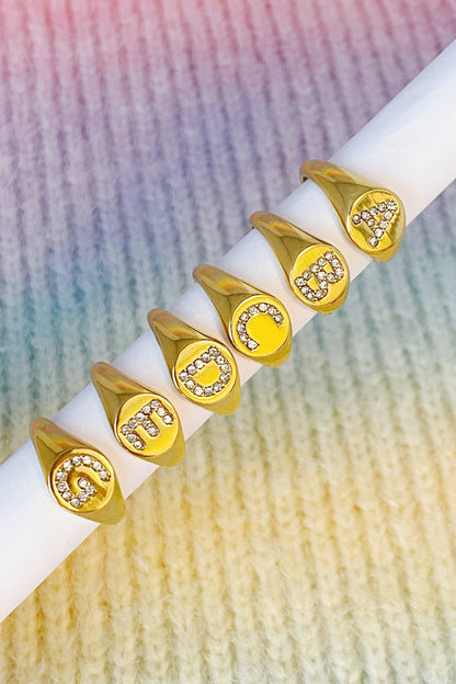 Shine Me Initial Ring - Aaria Tees
