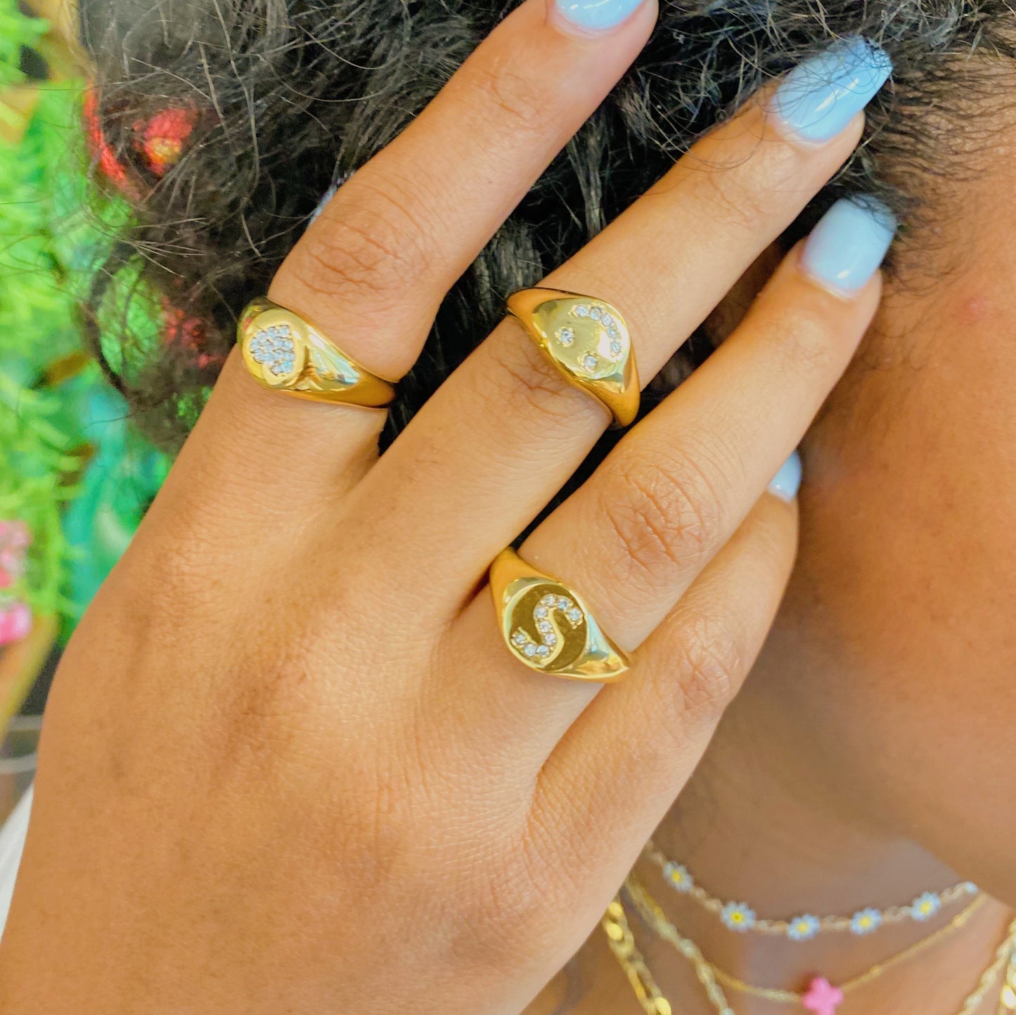 Shine Me Initial Ring - Aaria Tees