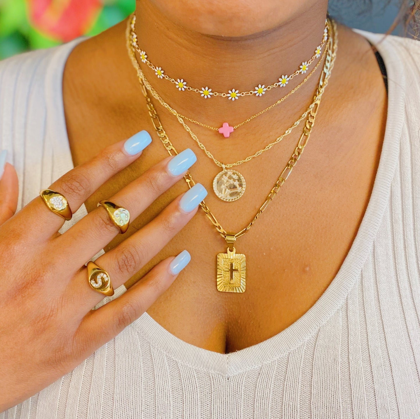Shine Me Initial Ring - Aaria Tees