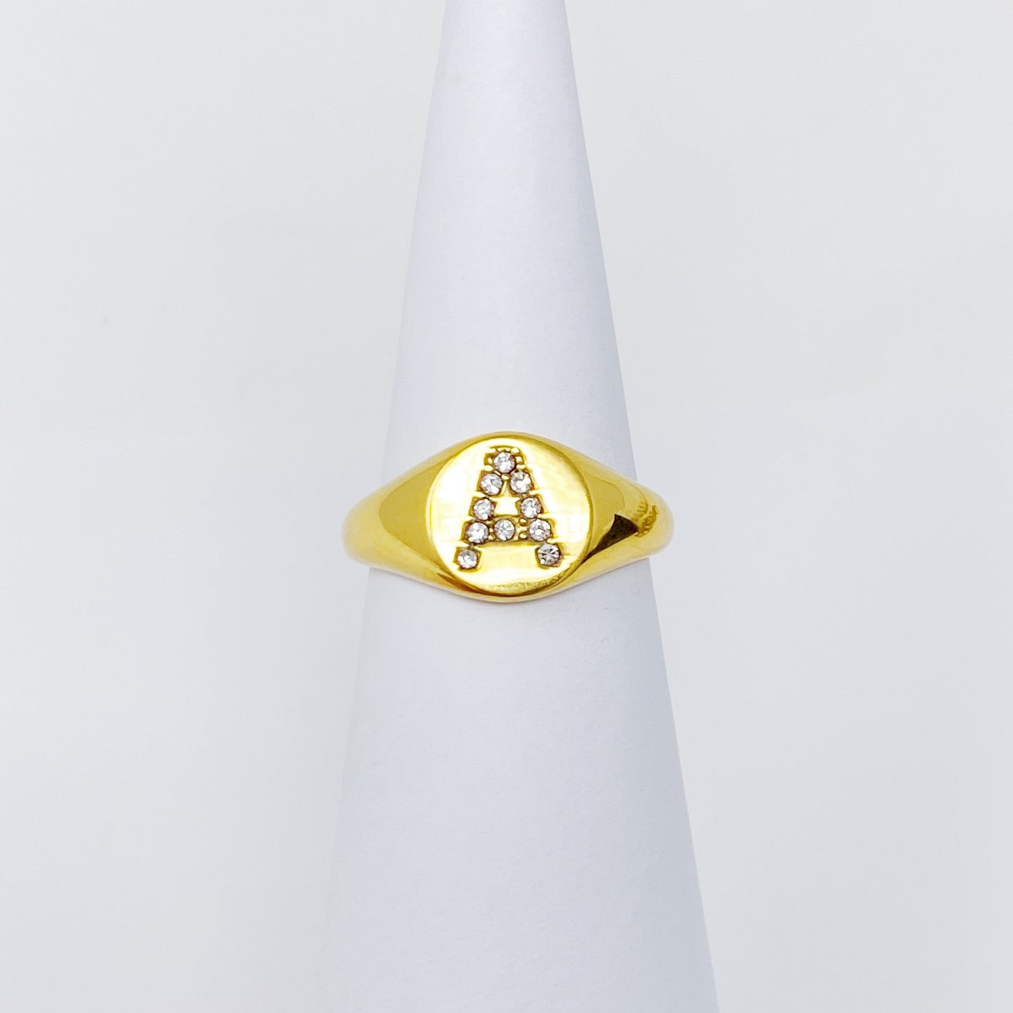 Shine Me Initial Ring - Aaria Tees