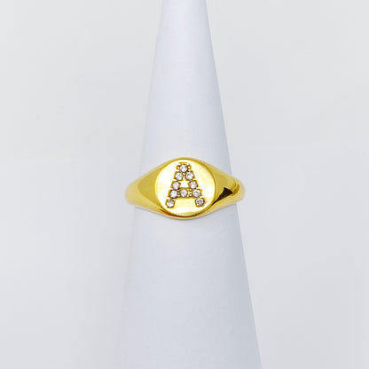 Shine Me Initial Ring - Aaria Tees