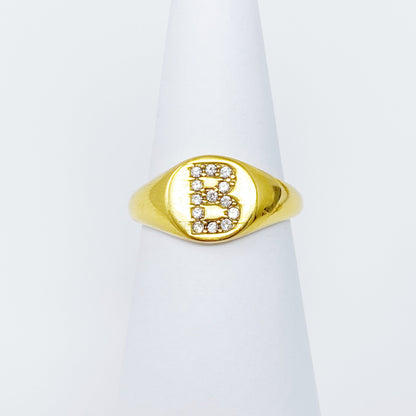 Shine Me Initial Ring - Aaria Tees