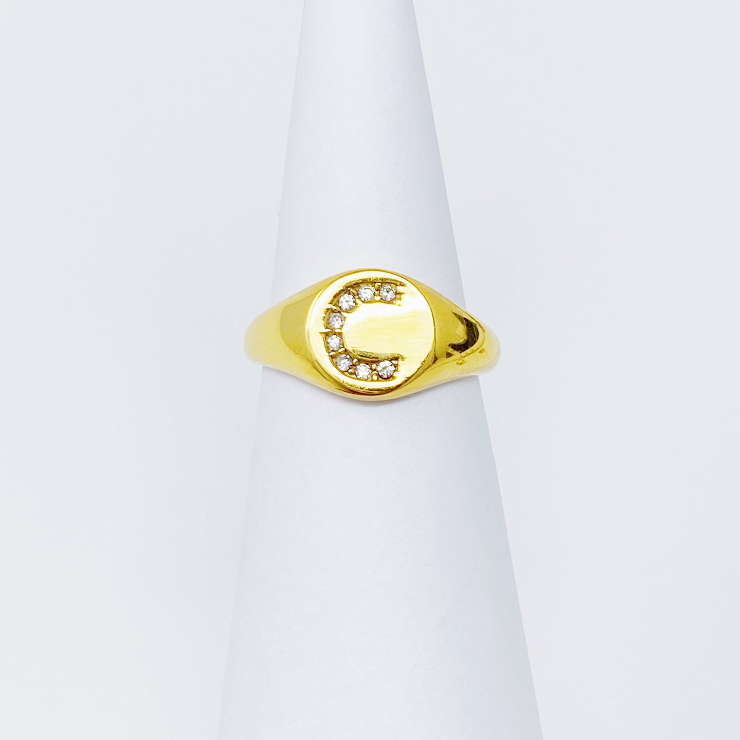 Shine Me Initial Ring - Aaria Tees