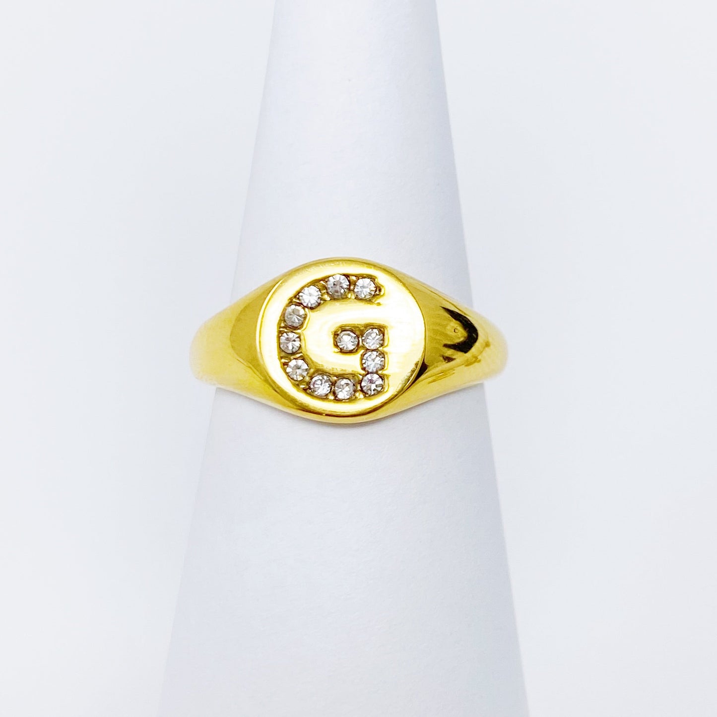 Shine Me Initial Ring - Aaria Tees