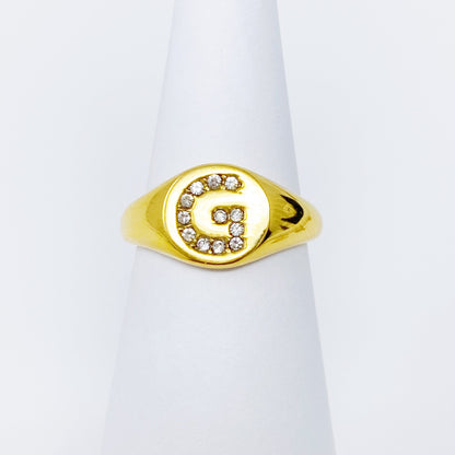 Shine Me Initial Ring - Aaria Tees