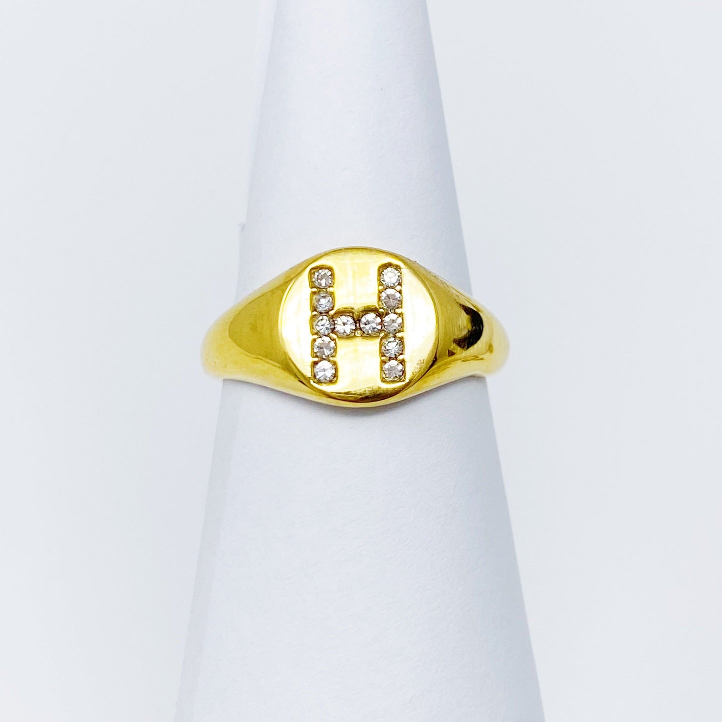 Shine Me Initial Ring - Aaria Tees