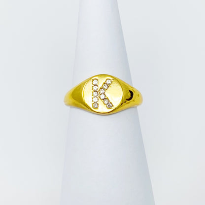 Shine Me Initial Ring - Aaria Tees