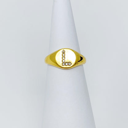 Shine Me Initial Ring - Aaria Tees