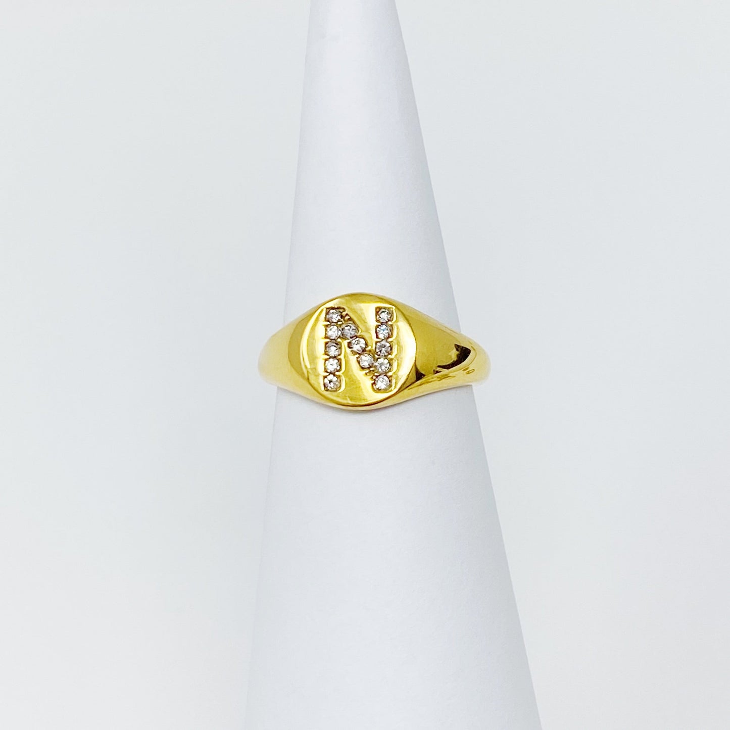 Shine Me Initial Ring - Aaria Tees