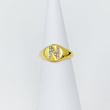 Shine Me Initial Ring - Aaria Tees