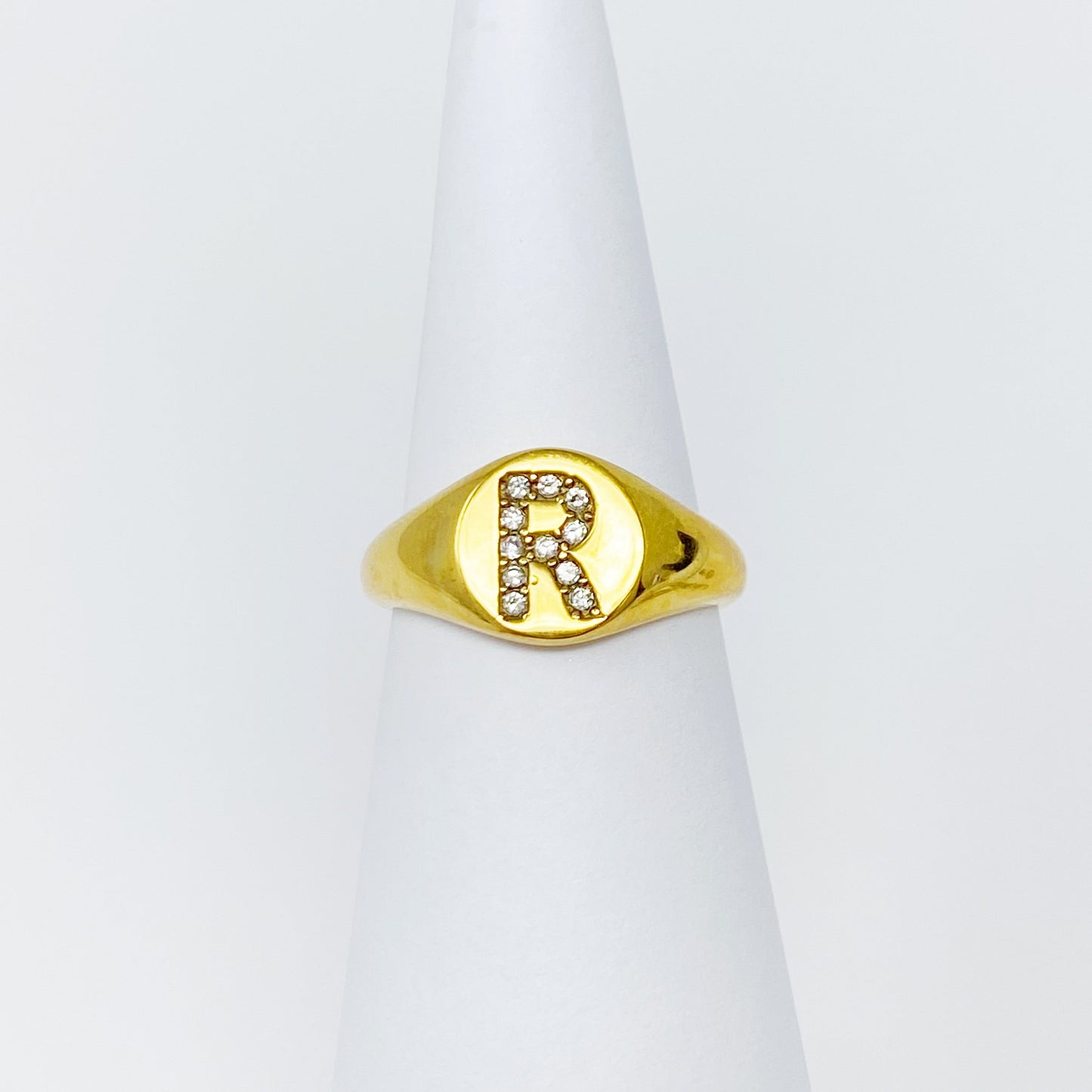 Shine Me Initial Ring - Aaria Tees